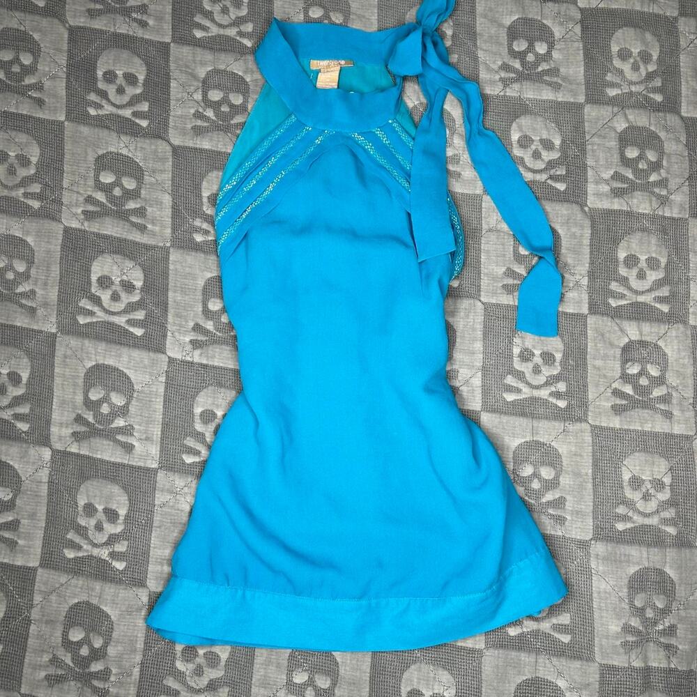 Y2k silk halter top